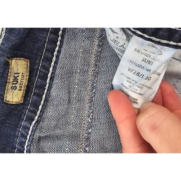 28x30 tag 30x28 real silver suki jeans bootcut thick stitch 90s casual comfort - Picture 5 of 9